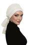 Pearled Tulle Tied Tulle Coated Lace Pearl Embroidered Cream Ready Made Outer Bonnet Hijab Evening Dress - 7
