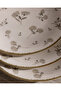 Fleur Set of 6 Dessert Plates - Brown - 19 cm - 7