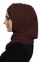 Shawl with Takmatik Stone Coffee-Colored Instant Turban Hijab Medical Grade Suitable for Prayer Covering - 5