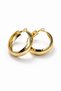 Women's Yellow Steel Loop Hoop Earrings - Thick Yellow Gold Earrings - 2
