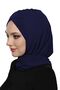 Takmatik Plain Navy Blue Ready-To-Wear Turban Hijab with Shawl, Suitable for Medical Use, Prayer Cover - 6