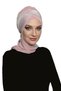 Crossed Pique Scarf-Lined Powder Ready-To-Wear Turban Hijab Bonnet Suitable for Medical Use - 3