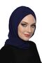 Takmatik Plain Navy Blue Ready-To-Wear Turban Hijab with Shawl, Suitable for Medical Use, Prayer Cover - 7