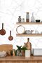 White Gray Detail Pattern between Kitchen Countertops, Marble Foil Coating Sticker, Foil Print, 100X60 cm - 4