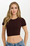 4 Pieces, Crew Neck, Women's Short Sleeve, Crop T-Shirt, 92% Cotton & 8% Lycra