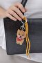 Drawstring Bag & Keychain Charm with Stone Dog Figure
