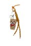 Drawstring Bag & Keychain Charm with Stone Dog Figure - 2