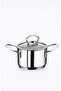 Steel Mini Deep Pot 14X8 cm - with Glass Lid - Stainless - 4