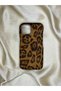 iPhone 13 - 14 Compatible Leopard Phone Case |   Vintage Velvet Textured Patterned Soft Silicone Case