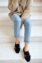 Tiamo Black Suede Beaded Detailed Ballerina Shoes - 4