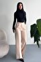 Women's Palazzo Trousers Oversize Original Cut - High Waist Wide Leg Office and Casual Chic - 3
