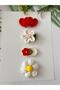 Baby Hair Clip for Thin Hair Handmade Baby Antiallergic 100% Cotton 4-Piece Hairless Baby Hair Clip (0-3 Years) - 3