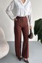 Women's Palazzo Trousers Oversize Original Cut - High Waist Wide Leg Office and Casual Chic - 2