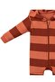 Baby Boy Striped Hooded Zippered 6-9-12-18 Months Baby Romper, Waffle Baby Romper - 3