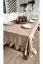 Pearl Velvet Textured Seamless Ruffled Milk Coffee Tablecloth
