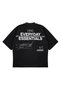 Unisex Essential Signature Detail Back Pattern Printed Oversized Thick Fabric Relaxed Fit Cotton T-Shirt - 3