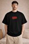 Unisex Women's Men's Red Seat Front Printed Oversized Thick Fabric Relaxed Cut Cotton T-Shirt