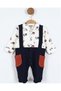 Baby Boy Seasonal Construction Machinery Bucket Printed Salopet Look 0-3 / 3-6 Months Newborn Overalls - 5