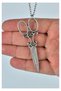 Tailor Scissors Figured Unisex Necklace – Fashion Designer and Hairdresser Themed Metal Accessory - 3