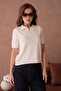 Relaxed Fit Polo Neck Short Sleeve Basic Soft Women's T-Shirt // V12179 - 2