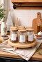 7-Piece Vacuum Spice Jar Set with Stand, 200 ml Bamboo Lid and Spoon Spice Set - 6