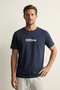 100% Cotton Single Jersey Pajama Top T-Shirt Compact Combed Cotton Men's Comfortable Fit Navy Blue Short Sleeve Offline Bask - 4