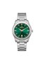 42mm Steel Case Men's Wristwatch |   Silver Steel Band, Green Dial, Calendar - 7