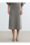 Elastic Waist Knitted Skirt - 2