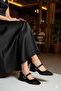 Women's Satin Patterned (Imported Material) Light Heeled Shoes {41/42/43 Including Special Large Sizes} - 3