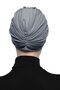 Detachable Lining Embroidered Dark Gray Yellow Lace Motif Ready-made Hijab Hijab Evening Dress Bonnet - 6