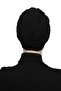Ripped Lined Embroidered Black Lace Motif Ready-made Hijab Hijab Evening Dress Bonnet - 4