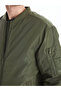 Khaki Standard Fit College Collar Men's Bomber Jacket - 3