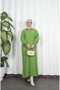 Corded Fabric Zippered Knitwear Dress