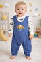 Car Embroidered Patterned Pocketed Corduroy Baby Boy Overalls Salopet Bahçıvan 3Month,6Month,9Month