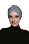 Crossed Combed Cotton Lined Dark Gray Ready-Made Turban Hijab Pool Cap Suitable for Medical Use - 5