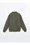 Khaki Standard Fit College Collar Men's Bomber Jacket - 8