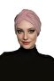 Crossed Combed Cotton Lined Candy Pink Ready-To-Wear Turban Hijab Pool Cap Medical Suitable - 5