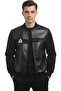 Black Slim Fit Men's Faux Leather Jacket / Coat – College Collar Combed Cotton Sleeves Jacket Coat 2600738 - 4