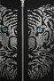 Black Slim Fit Men's Faux Leather Jacket – Stone Lion Embroidered College Collar Ribbed Jacket 2600353 - 7