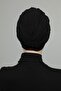 Ripped Lined Embroidered Black Rose Motif Ready-made Hijab Hijab Evening Dress Bonnet - 6