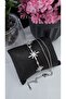 Silver Color Steel Zircon Stone Dangle Star Y Necklace Does Not Tarnish - 7