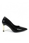 Black Patent Leather High Heeled Stiletto Women's Shoes 9 cm - 6
