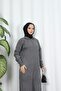 Corded Fabric Zippered Knitwear Dress - 4