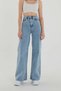 Lizza 90's Blue Lycra Super High Waist Loose Jeans Palazzo Trousers. (SUPER HIGH) Wide Leg - 4