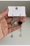 Silver Color Heart Dangle Trendy Metal Earrings (Item Size 7 cm)