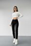 Black Lycra Mom Jean Trousers (Color Does Not Fade) - 6