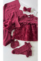 Hospital Discharge and Mevlit Set with Swaddle Blanket, Knitwear, Rose Patterned Dress - 2