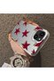iPhone 14 Plus/15 Plus Compatible Hard Acrylic Back Silicone Edge Lens Protection Five Star Pattern Case - 4