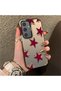 Samsung Galaxy S24 Compatible Hard Acrylic Back Silicone Edge Lens Protection Five Star Pattern Case - 3