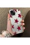 iPhone 14 Plus/15 Plus Compatible Hard Acrylic Back Silicone Edge Lens Protection Five Star Pattern Case - 3